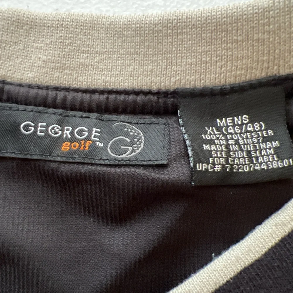 George Golf Sweatshirt Windbreaker Men’s XL Black V-Neck Retro Style Pullover